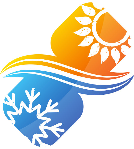 空调雪花和太阳象征着暖气图片下载
