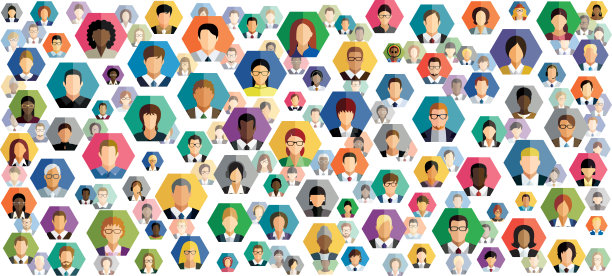 一个抽象方案的矢量插图，其中包含人物图标。图片下载