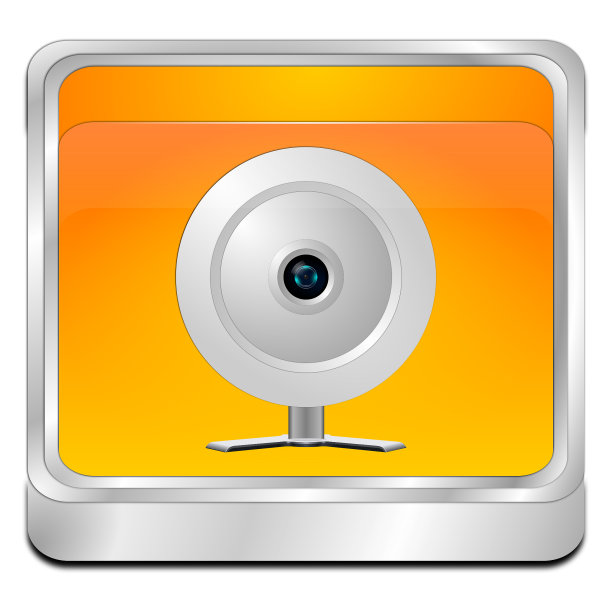 按钮与摄像头- 3D插图图片下载
