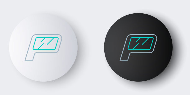 线车镜图标孤立在灰色背景。色彩斑斓的轮廓的概念。向量图片下载