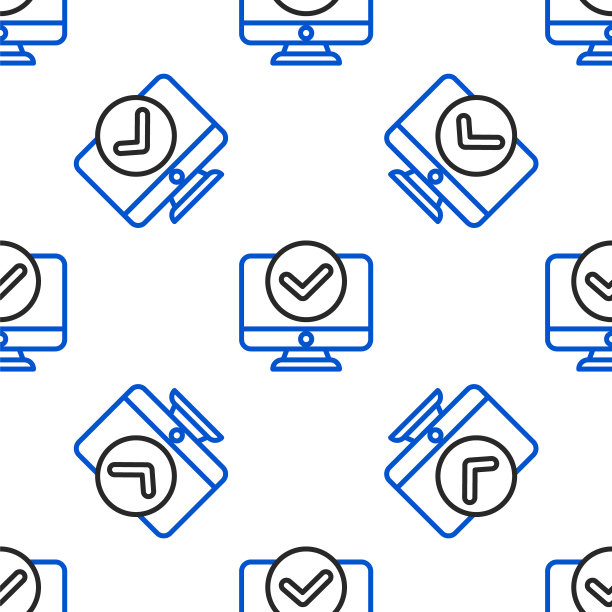 线计算机显示器屏幕图标隔离无缝模式上的白色背景。电子装置。前视图。色彩斑斓的轮廓的概念。向量图片下载