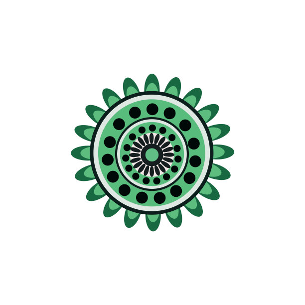 原住民艺术点画图标标志设计图片下载