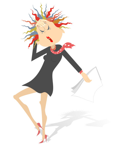 疲惫和疾病女子孤立插图图片下载