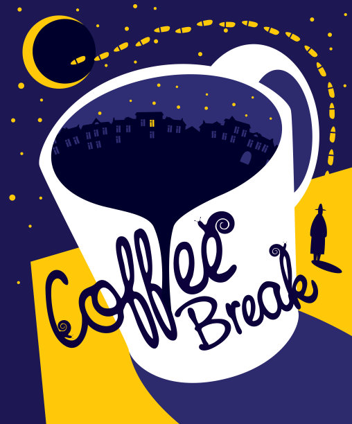 创意横幅与题词咖啡休息图片下载