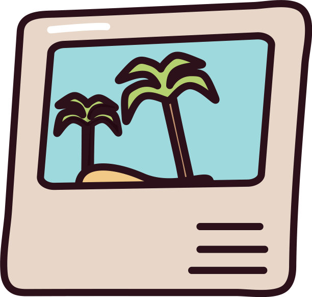 图片树棕榈树夏季场景填充风格图标图片下载