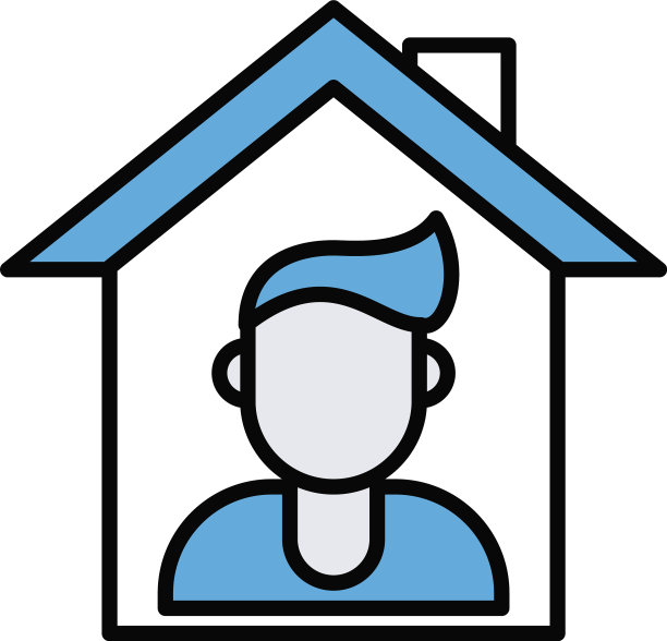 呆在家里线和填充样式图标图片下载