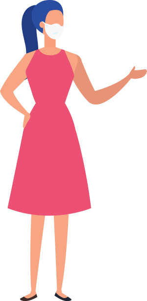 商业女性使用口罩隔离图标图片下载