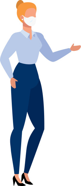 商业女性使用口罩隔离图标图片下载