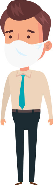商人使用口罩隔离图标图片下载