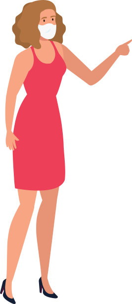 商业女性使用口罩隔离图标图片下载