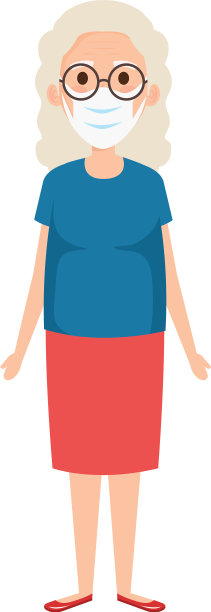 老妇人用口罩隔离图标图片下载