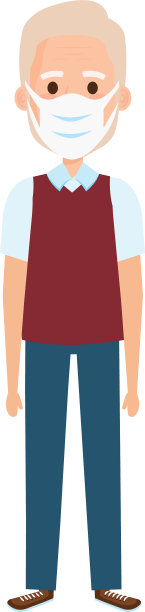 老人使用口罩隔离图标图片下载