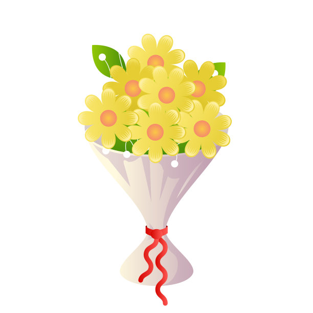 卡通花新娘图标花束设计图片下载