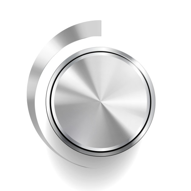 拉丝金属板上的音量旋钮控制图片下载