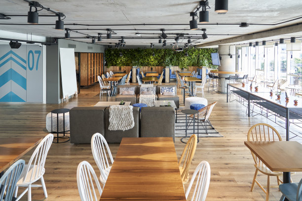 现代办公餐厅内景图片下载