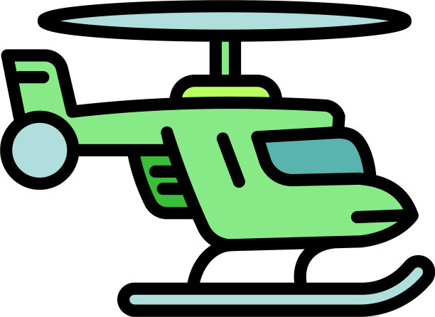 救援直升机图标轮廓风格图片下载