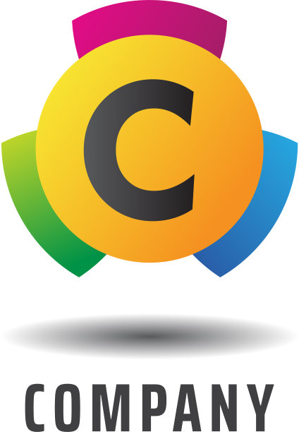 字母c欢快的标志概念丰富多彩图片下载