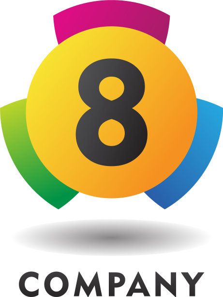 8号标志概念欢快多彩数字图片下载