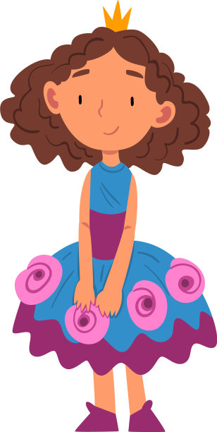 小女孩装扮成可爱的小公主玩耍图片下载