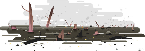 森林大火后的焦土图片下载