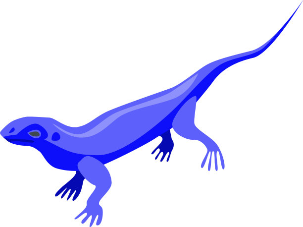 蓝色蜥蜴图标等距风格图片下载