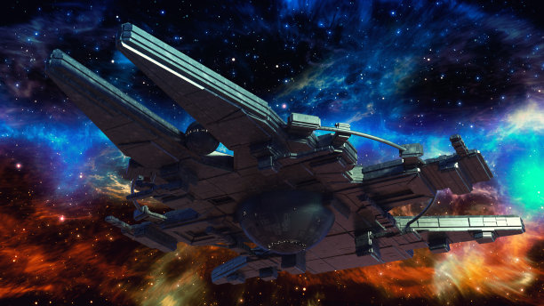 3 d渲染。宇宙飞船UFO概念图片下载