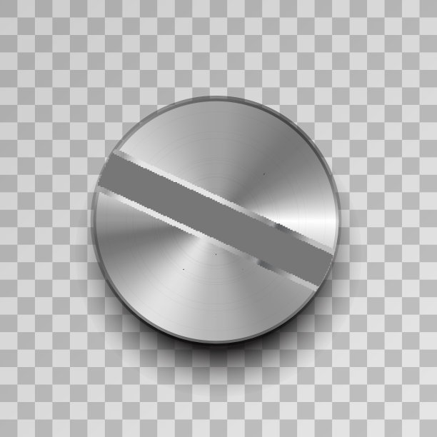 真实的金属螺丝上透明的背景图片下载