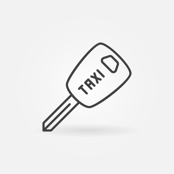 出租车的关键概念图标在细线图片下载