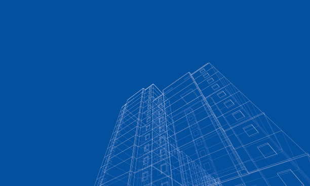 多层建筑的线框模型图片下载