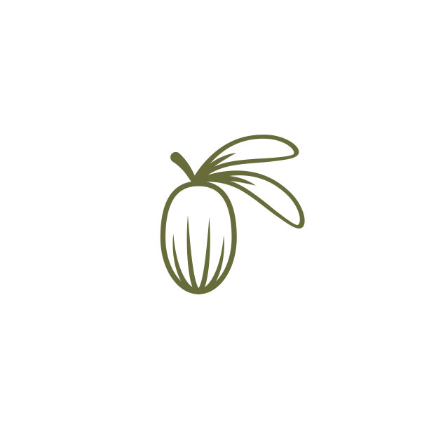 牛油果绿色图标。黄芪美容化妆品油。化妆品成分胡萝卜素、胡萝卜素。图片下载