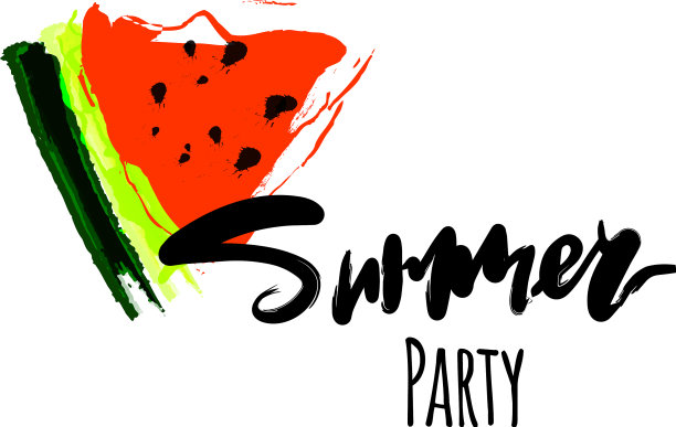 手写文字夏季聚会和图片下载