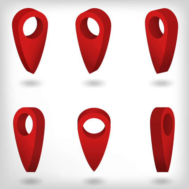 地图指针等距针在浅灰色模糊图片下载