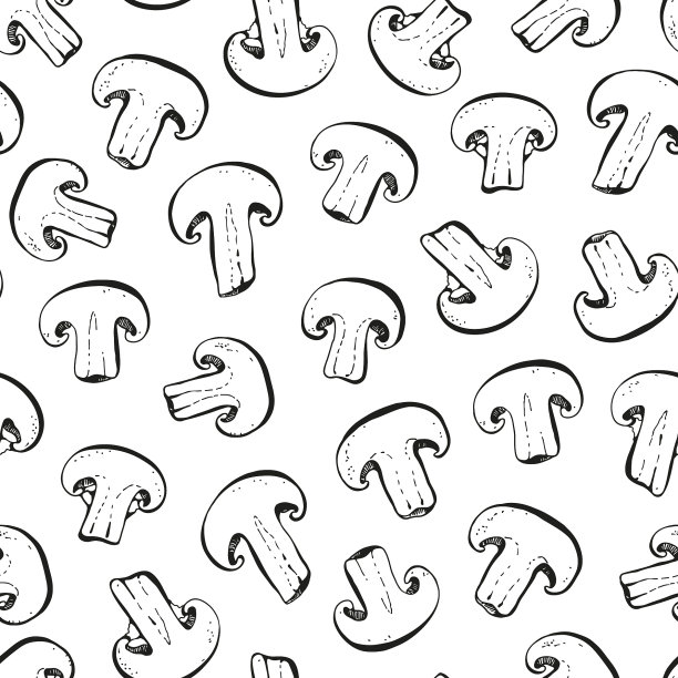 香菇图案背景上有白色图片下载