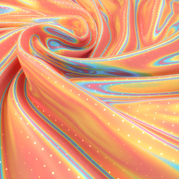 多色彩虹波织物与波尔卡点闪光模式3d渲染图片下载