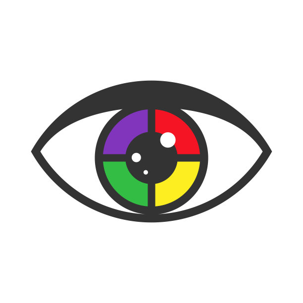 彩色眼睛图标人类视觉主题图片下载