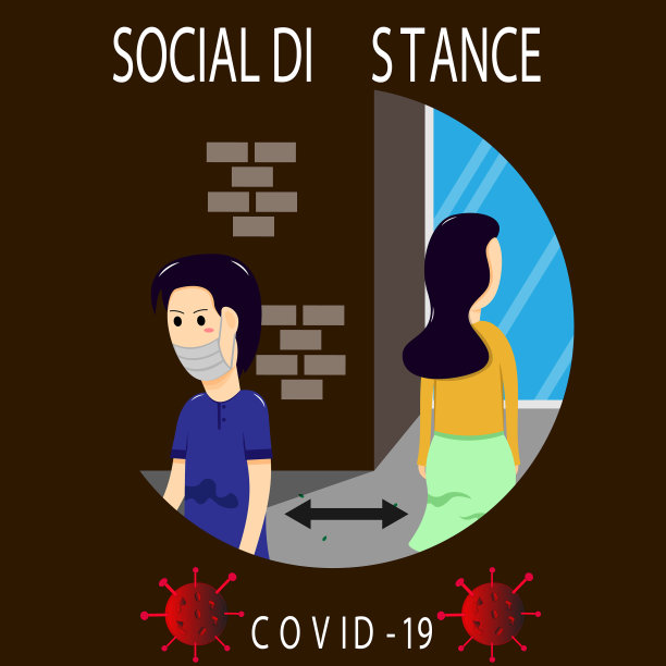 设计社会距离概念处理图片下载