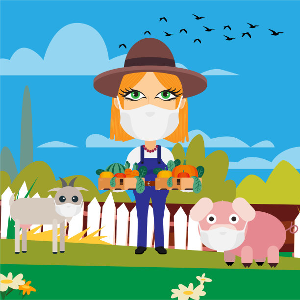 白种人白色皮肤的金发女农民面具图片下载