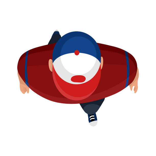 顶视图人的年轻人与帽子上的白色图片下载