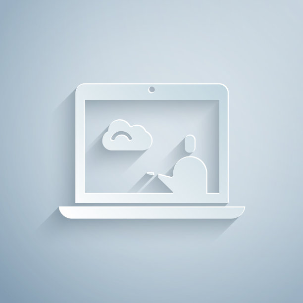 剪纸天气预报图标孤立在灰色图片下载