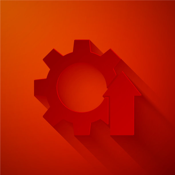 剪纸箭头增长齿轮业务图标图片下载