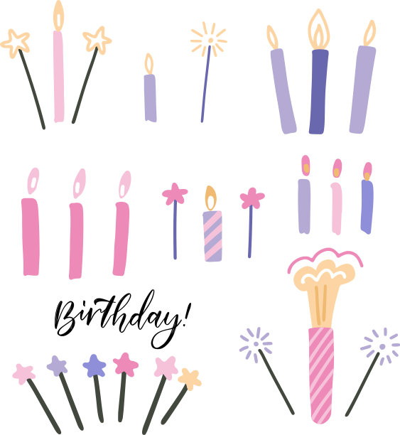 设置细的彩色条纹装饰蜡烛图片下载