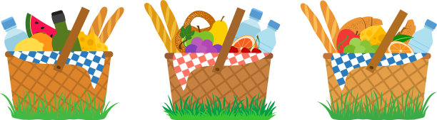 野餐篮子上的草果蔬菜图片下载