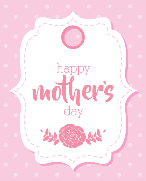 母亲节贺卡与鲜花优雅的相框图片下载