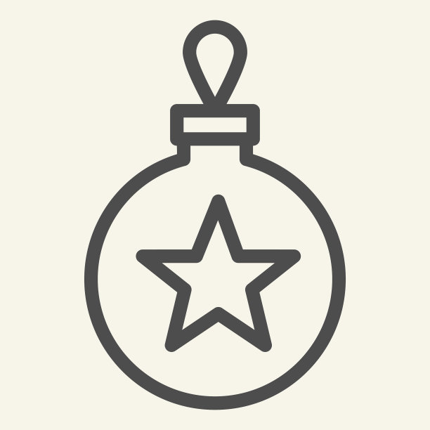 圣诞树玩具线图标圣诞球图片下载