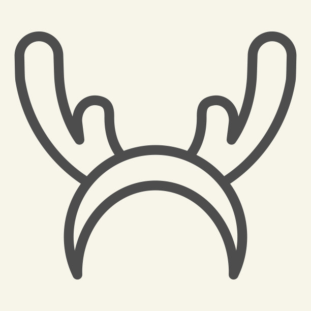 鹿角布线标志驯鹿面具轮廓图片下载