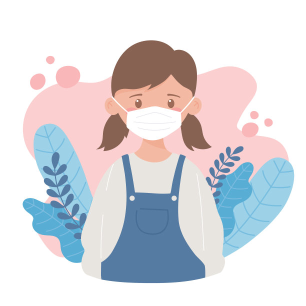 少女戴医用口罩预防图片下载