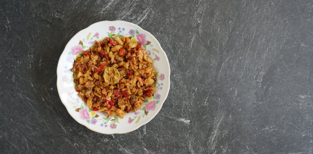 印尼传统食品：盐渍鱼丝图片下载