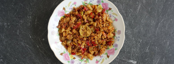印尼传统食品：盐渍鱼丝图片下载