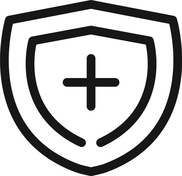 医疗健康防护盾牌线条图片下载