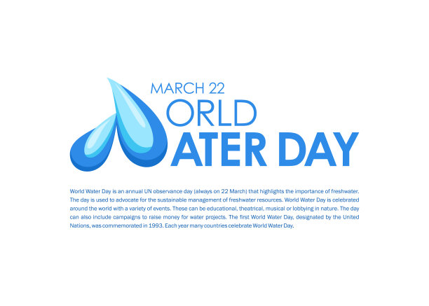 世界水日与水滴印刷和文字图片下载